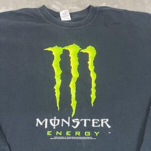 Monster Energy Shirt Long Sleeve Mens XL Black‎ NASCAR Robby Gordon 7 Racing